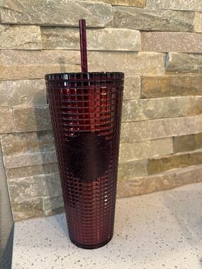 Starbucks Berry Plum Grid Disco Tumbler Cold Cup Christmas 2020 NWT 24oz